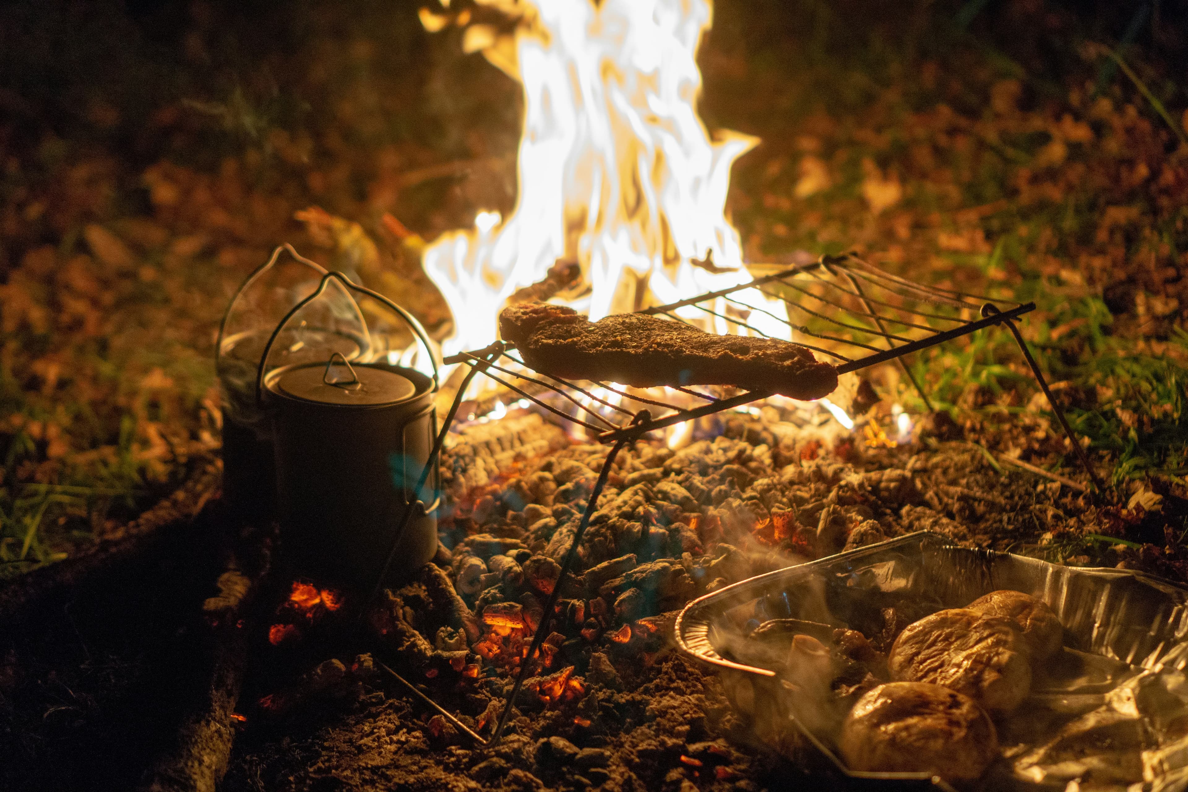 Blacksmith forge with glowing embers